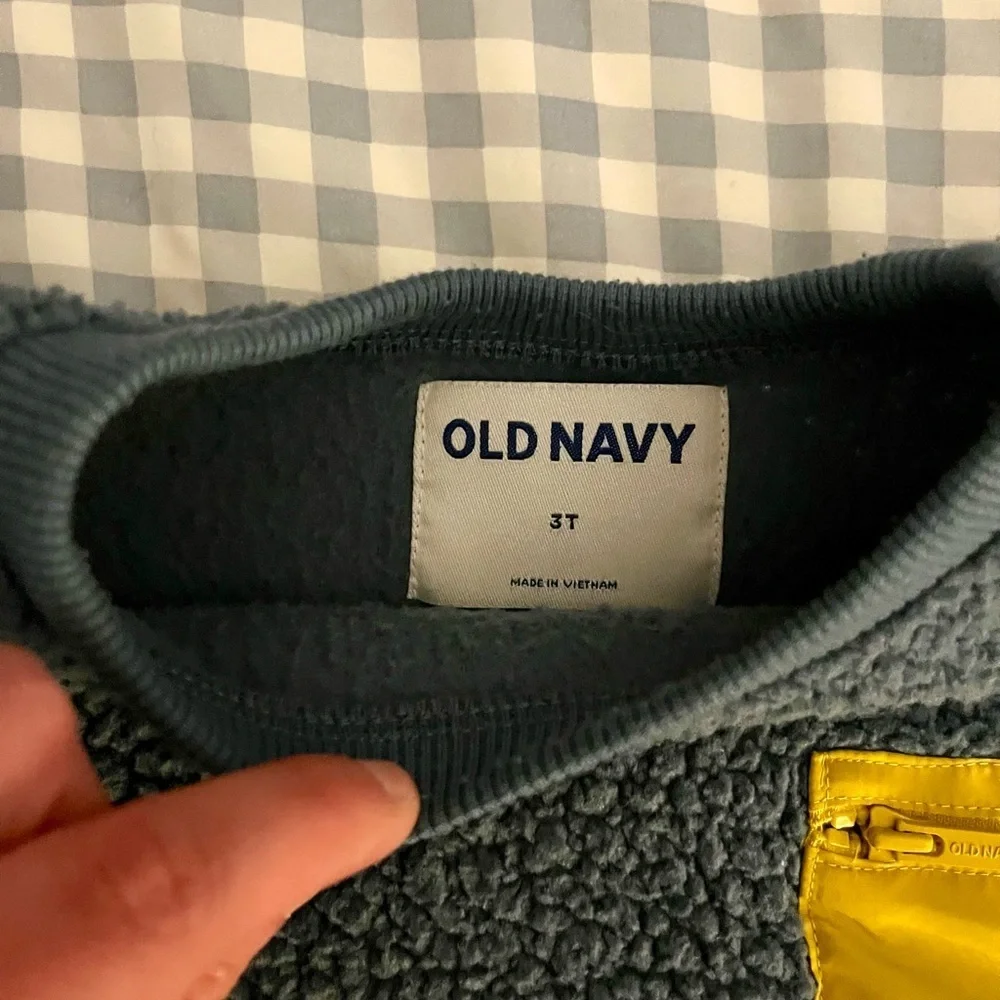 Old Navy Blue Fleece with Yellow Accent